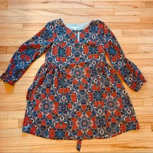 Anthropologie Paper Crane Red Print Tunic dress